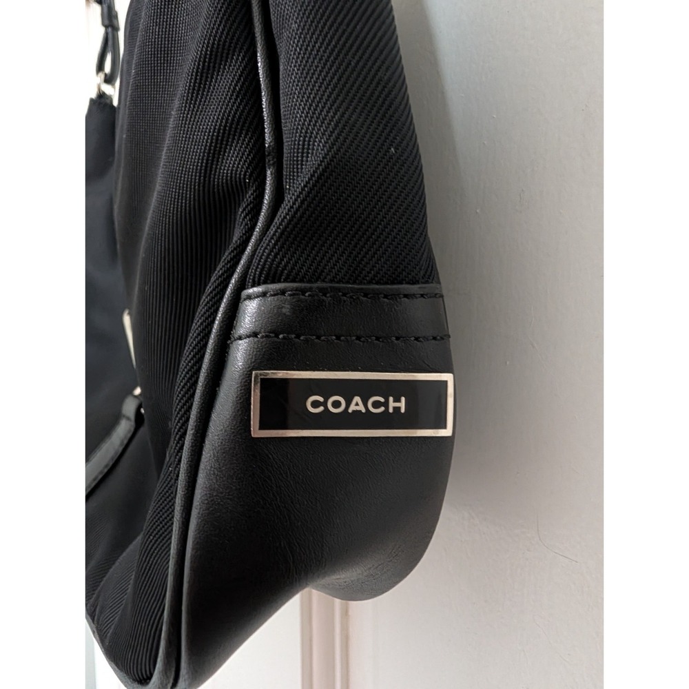 Coach Black Leather And Fabric Hobo Bag- Classic - Picture 3 of 7